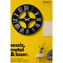 MOOCLOCK Roma Model Dekoratif Metal Lazer Kesim Akar SESSİZ Mekanizmalı Duvar Saati 40*40cm