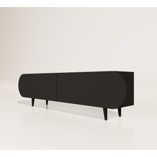 ENWOOD REGULUS Siyah 2 Kapaklı Ahşap Ayaklı 160 cm Modern Tv Ünitesi