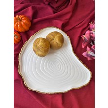 Rossev Mikasa Moor Beyaz-Gold Servis Sunum Tabağı