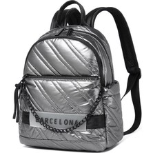 21K Barcelona Parlak Kumaş Askılı Kadın Sırt Çantası 3258