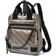 21K Barcelona Parlak Kumaş Askılı Kadın Sırt Çantası 3257
