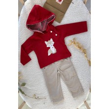 Noynoy Tilki Nakışlı Kapüşonlu Takım