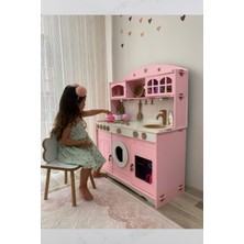 Hedefixtoys Eğlenceli Sihirli Ahşap Oyuncak Mutfak Seti, 3-8 Yaş, Pembe