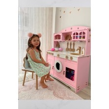 Hedefixtoys Eğlenceli Sihirli Ahşap Oyuncak Mutfak Seti, 3-8 Yaş, Pembe