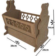 Hedefixtoys Ahşap Bebek Evi (15 Adet Mobilyalı) ve Ahşap Beşik Set