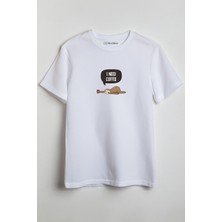 Merch&ice Tembel Hayvan Önü Baskılı Unisex Tişört - I Need Coffee