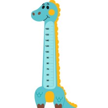 Sevimli Dino Boy Ölçme Cetveli Çocuk Odası Duvar Sticker