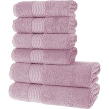 Tomurcuk %100 Pamuk 6'lı Banyo ve El Havlu Seti | 2'li 70X140CM ve 4'lü 50X100CM |gül Kurusu