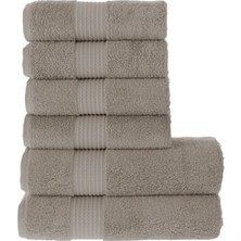 Mauro Home Maura Home  Tomurcuk %100 Pamuk 6'lı Banyo Ve El Havlu Seti | 2'li 70x140cm Ve 4'lü 50x100cm | Sütlü Kahve