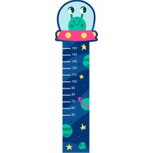 Sevimli Uzaylı Boy Ölçme Cetveli Çocuk Odası Duvar Sticker