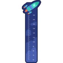 Uzay Mekiği Boy Ölçme Cetveli Çocuk Odası Duvar Sticker