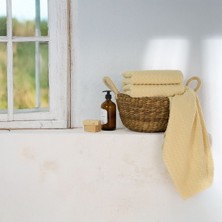 Delia %100 Pamuk 3'lü Jakarlı El Yüz Havlusu | 50X75 cm | Sarı
