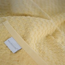 Delia %100 Pamuk 3'lü Jakarlı El Yüz Havlusu | 50X75 cm | Sarı