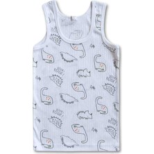 Giza Kids %100 Pamuklu Fitilli Kaşkorse Erkek Çocuk Atlet Fanila Iç Çamaşır 6lı Set
