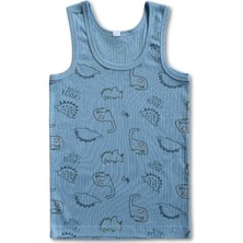 Giza Kids %100 Pamuklu Fitilli Kaşkorse Erkek Çocuk Atlet Fanila Iç Çamaşır 6lı Set