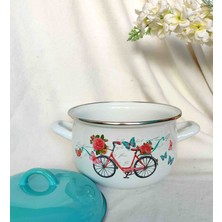 Bisiklet Emaye Tencere 3750 ml 22 cm Çap Süt Çorba Yoğurt Tenceresi