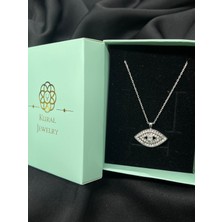 Kural Jewelry 925 Ayar Gümüş Zincirli Göz Ucu Zirkon Taşlı Kolye Kadın
