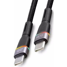 Omix X3 X4 X5 X6 X7  Şarj Kablosu Type-C To Typec 60W Rgb Hızlı Şarj 1m SBZ-CL13