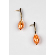 Lila Rosa  Etnik Otantik Turuncu Küpe