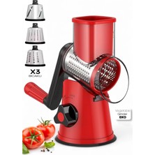 Vegetable Grinder Eko Dilimleyici Kollu Rende Öğütücü 3 Çelik Bıçaklı Sebze Doğrayıcı Mutfak Robotu