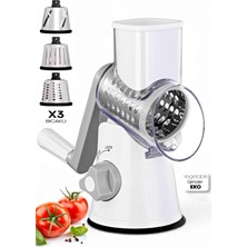 Vegetable Grinder Eko Kollu Rende Öğütücü Dilimleyici 3 Çelik Bıçaklı Sebze Doğrayıcı Mutfak Robotu