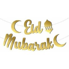 Düvenci Ticaret Kaligrafi Banner Eid Mubarak Gold