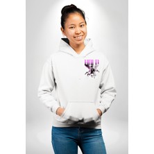 Navcoli Sokak Stili Katil Aşk Meleği Erkek Kadın Beyaz Ön Sırt Baskılı Kapüşonlu Sweatshirt Hoodie