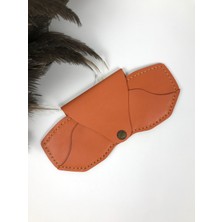 Troyder Gözlük Kılıfı Unisex Turuncu Renk Hakiki Deri