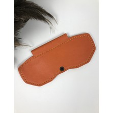 Troyder Gözlük Kılıfı Unisex Turuncu Renk Hakiki Deri