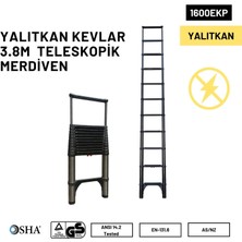 Telescopics 3.8m Kevlar Yalıtkan/Yüksek Gerilime Dayanıklı Uzatma Teleskopik Merdiven AC25KV - 1600EKP