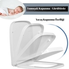 Desiphon Kare Slim  Amortisörlü Frenli Yavaş Kapanan Klozet Kapağı - Şık ve Sessiz Tasarım