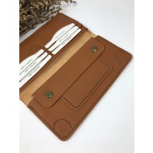 Troyder Telefon Cüzdanı Unisex Kahverengi Renk Hakiki Deri