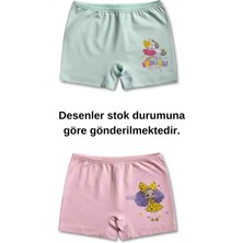 Giza Kids %95 Pamuklu Kız Çocuk Süprem Penye Boxer Külot Iç Çamaşır 6lı Set