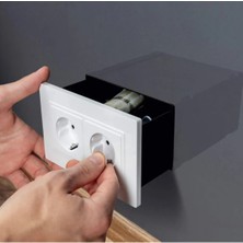 Holatec Priz Görünümlü Çekmeceli Kilitli Gizli Kasa Para Saklama Kasası Duvar Gömmeli Gizli Kasa