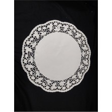 10 Adet Dantel Görünümlü Kağıt Yuvarlak Tepsi Örtüsü 27.5cm Şık Sunumların Vazgeçilmezi Aksesuar