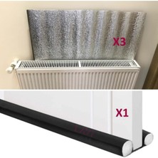 3x Petek Radyatör Arkası Isı Yalıtım 1x Kapı Altı Rüzgar Önleyici Izolasyon Malzemesi