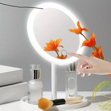 Eşya Dünyası Dokunmatik Parlaklık Ayarlı Işıklı Makyaj Aynası, Table Lamp Makeup Mırror