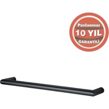 Çelik Banyo Paslanmaz Pirinç Flora Küvet Kolu Rozetsiz 30CM Mat Siyah