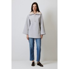 Touche Yakası Kürklü Sweatshirt