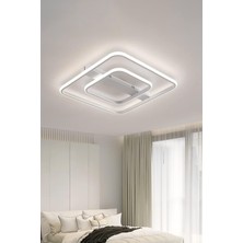 Pötikare Model Yüksek Aydınlatmalı Kumandalı Tavan Avizesi,3 Renk Avize,kare Model Metal Spor Avize