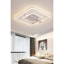 Pötikare Model Yüksek Aydınlatmalı Kumandalı Tavan Avizesi,3 Renk Avize,kare Model Metal Spor Avize