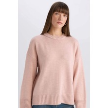 Defacto Oversize Geniş Kalıp Bisiklet Yaka Basic Düz Triko Kazak D0036Ax25Sp