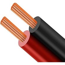 2 x 0,75 mm Bitişik Yassı Kordon Hoparlör Kablosu Siyah 10METRE