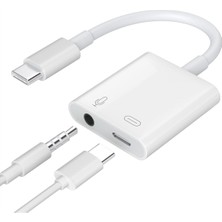 Type-C To 3.5mm Aux Usb-C Kulaklık ve Şarj Çoklayıcı Kablo Çevirici JH-031