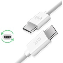 2 Metre 25W Hızlı Type C Şarj Kablo Çift Taraflı Type-C To Type-C 25W Pd Şarj Kablo 200CM