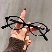 Mıux Leopar Oval Çerçeve Mavi Işık Korumalı Ekran Gözlüğü, Optik Uyumlu, Camları Değişebilir
