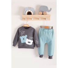 No Problem Yazılı Bear Desenli 2'li Erkek Bebek Takımı