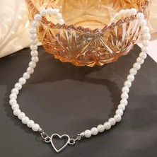 Pinky Lady Incili Kalp Choker Kolye