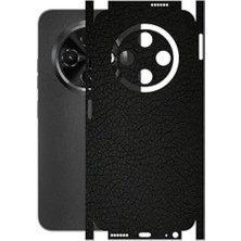 ECR MOBILE Tecno Spark 30C ile Uyumlu Deri Desenli Siyah Arka Kaplama