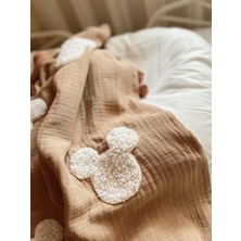 Dery Baby Teddy- Dört Kat Müslin Kahve Souris Battaniye